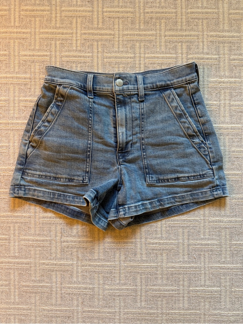 J. Crew Gray Denim High-Rise Utility Shorts